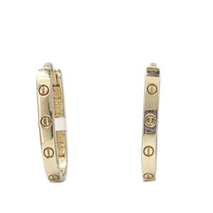 YELLOW GOLD HOOP EARRINGS – CARTIER STYLE