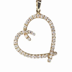 DIAMOND PENDANT - A TILTED HEART