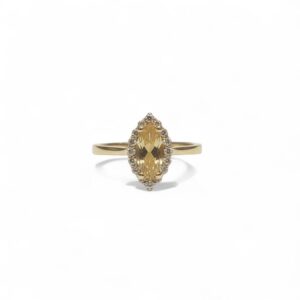 DIAMOND RING – YELLOW TOPAZ MARQUIS