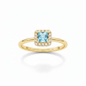 Azure Halo Diamond Ring