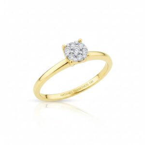 Elegant 14K Gold Ring with 7 Diamonds – 0.15ct Total