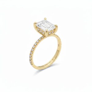 The Luxe Emerald‑Cut Halo Ring