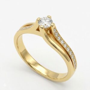 18K Gold Diamond Band with 15 Natural Diamonds (0.28ct F VS)