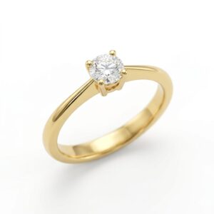 14K Gold Classic Solitaire Ring with 0.25ct Natural Diamond (G SI)