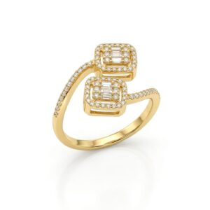 “Ophelia Dual‑Square Diamond Ring”