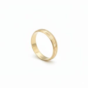 14K Gold Satin Finish Ring with Laser‑Cut Detailing – Width 4.5mm