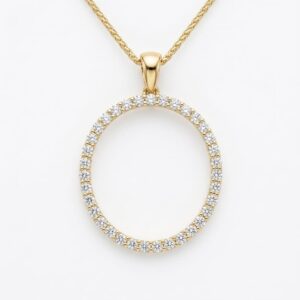 14K Gold Diamond Circle Pendant – 0.60ct F/VS1