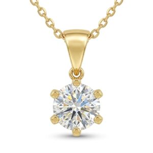 14K Gold Solitaire Diamond Pendant – 0.76ct