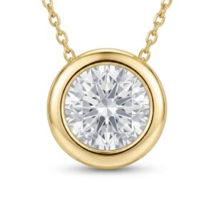 14K Gold Bezel‑Set Diamond Pendant (0.20ct G/VS)