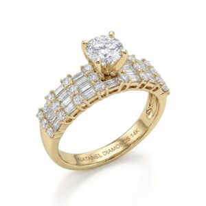 14K Gold Diamond & Moissanite Ring (2.10ct Total – F VS/SI)