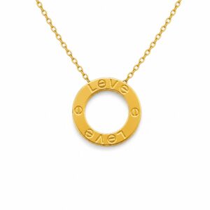 14K Gold Cartier‑Style Circle Pendant